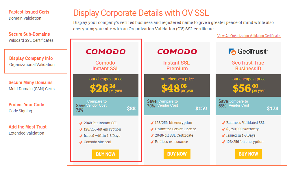 购买付费 Comodo SSL 证书及安装配置图文教程 3