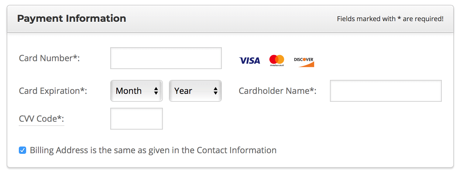 填写信用卡信息购买SiteGround虚拟主机