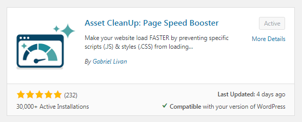 Wordpress 插件 Asset CleanUp 加速网站